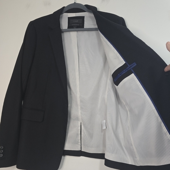 J. Crew Regent Blazer Wool Blend in Black Academia Preppy Equestrian Office Care - Picture 4 of 10